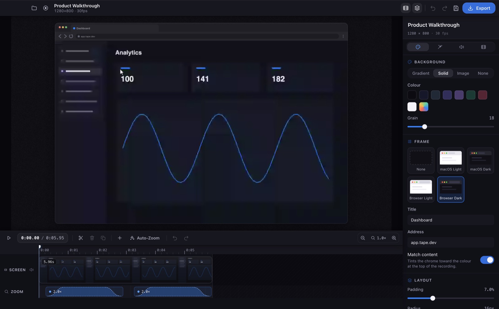 the editor · screen and zoom lanes